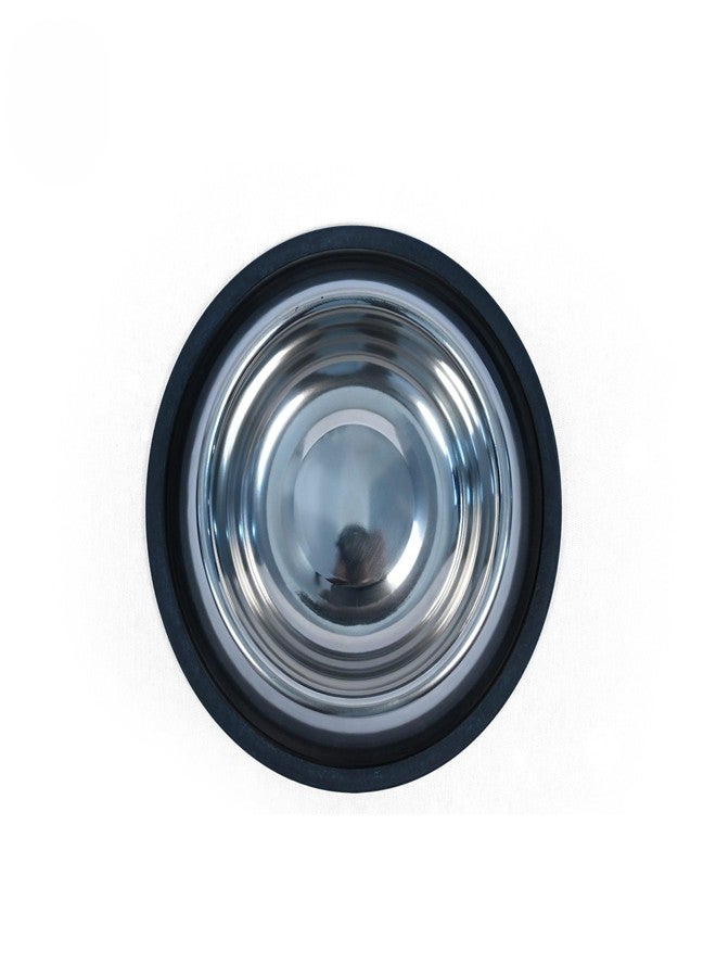Kshama Stainless Steel Feeding Bowl with Rubber Base | Non-Toxic Dishwasher Safe Pet Supplies | Anti-Skid Food Water Bowl for Dogs, Puppy and Cat (Silver, 500ml) - Image 3